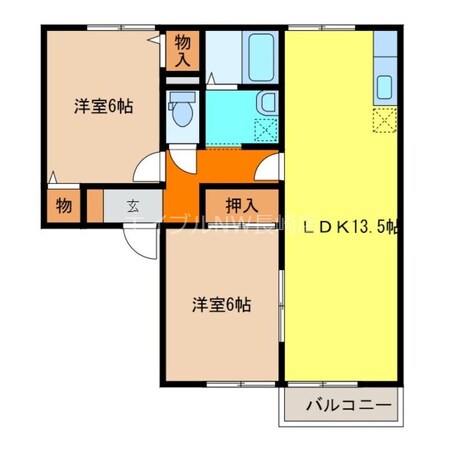 セジュール鳴見ヶ丘の物件間取画像